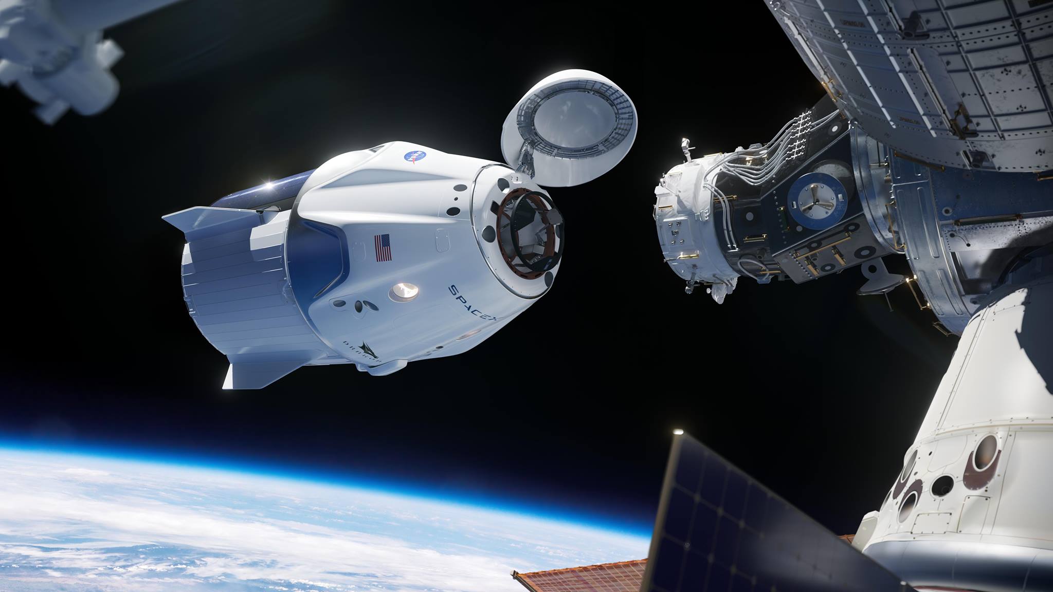 Fusée SpaceX dans l'espace
